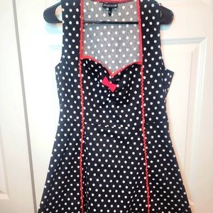 Soupuss polka dot dress, red trim, XL